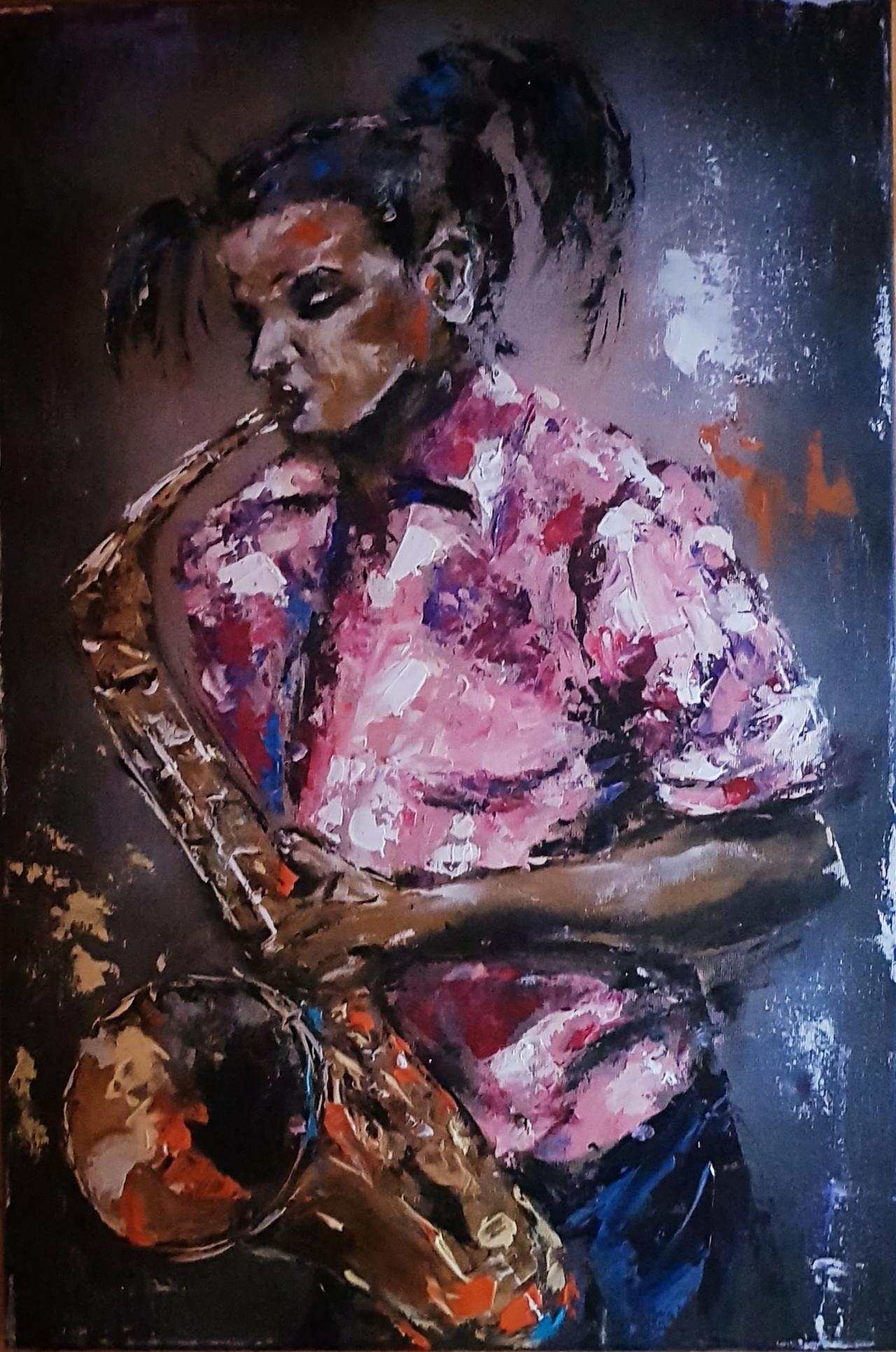 ArteDiAlina.com painting: tonight music is pink